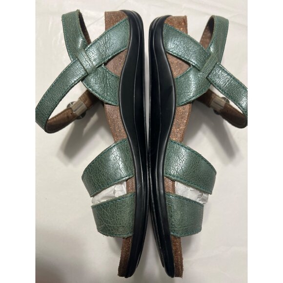 Dansko Womens Size 39 Leather Sandals Light Metallic Green - Picture 8 of 10